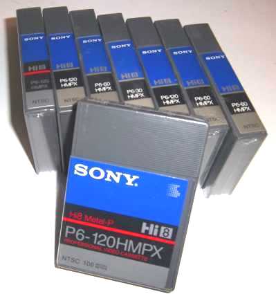 SONY HI8 P6 - HMPX  various length tapes